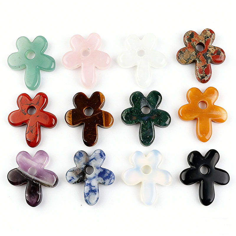 Natural Stone Flower Pendant for DIY Jewellery Making
